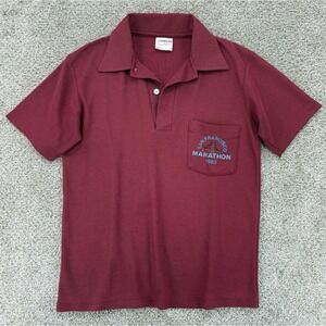 Vintage Stedman San Francisco Marathon 1983 Pocket Polo Size M Burgundy USA Made